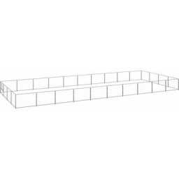 Hundezwinger Silbern 40 m² Stahl Vidaxl Silber