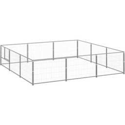 Vidaxl - Hundezwinger Silbern 9 m² Stahl Silber