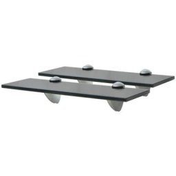 Schwebende Regale 2 Stk. Glas 30x20 cm 8 mm vidaXL - Schwarz