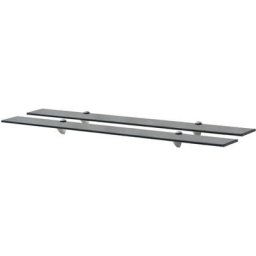 Schwebende Regale 2 Stk. Glas 100x20 cm 8 mm Vidaxl Schwarz