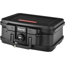 Sicherheitsbox Safe-Box mit Schloss & Griff, wasserdichte Dokumentenbox für Reisen & Business,