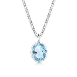 Elli Collierkettchen Geo Oval Topas Edelstein Festlich 925 Silber