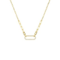 Firetti Kette mit Anhänger ovales Mittelteil, mit Zirkonia (synth)