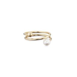CAÏ Fingerring 925/- Sterling Silber vergoldet Perle