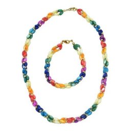 Firetti Schmuckset Kette und Armband,4 mm breit, vergoldet, farbveredelt (Set, 2-tlg), mit Perlmutt