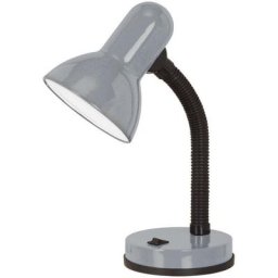 EGLO Tischleuchte BASIC, Leuchtmittel wechselbar, ohne Leuchtmittel, silber / Ø12,5 x H30 cm / exkl. 1 x E27 (je max. 40W) / Wippschalter