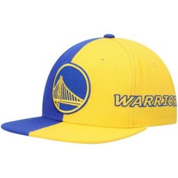 Mitchell & Ness Royal/Gold Golden State Warriors Team Half and Half Snapback Hat für Herren