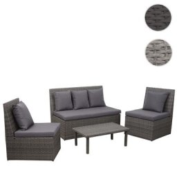 Poly-Rattan Garnitur HWC-G16, Garten-/Lounge-Set, Gastronomie 2er Sofa 2xSessel Couchtisch ~ Variantenangebot