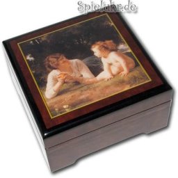 Holz Bildlackschatulle mit Spieluhr Melodie