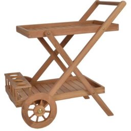 MiaMöbel Teak Servierwagen Massivholz Teak Modern
