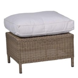 MiaMöbel Rattan Hocker 'Caracas' 100% Baumwolle, Polyrattan Landhaus