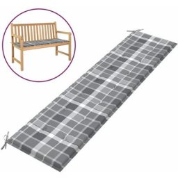 Gartenbank-Auflage Grau Karomuster 200x50x3 cm Oxford-Gewebe Vidaxl Mehrfarbig
