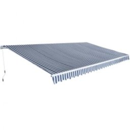Vidaxl - Gelenkarmmarkise 600 cm Blau/Weiß Blau