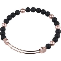 Damen Armreif, Edelstahl mit Onyx