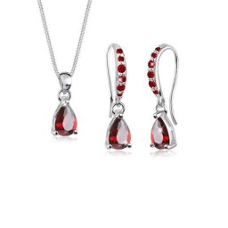 Elli Schmuckset Ohrhänger und Anhänger mit Zirkonia Tropfen
