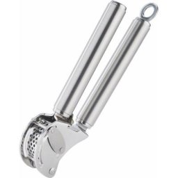 RÖSLE Knoblauchschneider, Edelstahl 18/10, Knoblauchpresse mit Abstreifer, flexibles Sieb, spülmaschinengeeignet