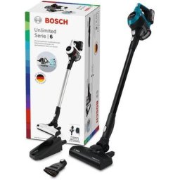 BOSCH Akku-Stielstaubsauger Unlimited Serie 6, schwarz, BKS6111P, beutellos, 18V Power for ALL Akku, inkl. Möbelpinsel