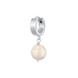 KUZZOI KUZZOI Ohrringe Herren Single Creole mit Perle 925 Sterling Silber Herrenschmuck