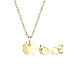 Elli Elli Schmuckset Basic Set Kreis Halskette Ohrstecker 925 Silber Schmuck-Set Damen