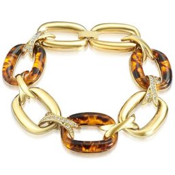 Lulu & Jane Armband Metall-Legierung verziert mit Kristallen von Swarovski® in Gelbgold Armbänder & Armreife Damen