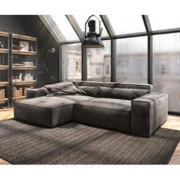 DELIFE Ecksofa Sirpio XL 270x170 cm Mikrofaser Khakibraun Recamiere variabel, Big Sofas
