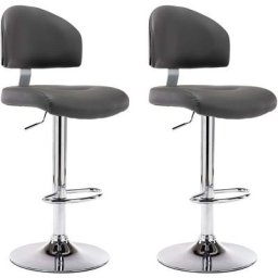 Barhocker 2 Stk. Grau Kunstleder Vidaxl Grau