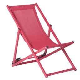 Liegestuhl Rot Aluminium Textil Balkon Garten Terrasse Modern für Strand