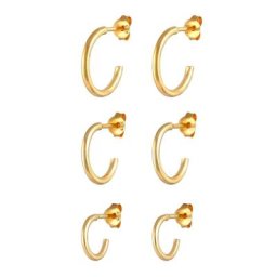 Elli Elli Ohrringe 3er Set Creolen Stecker Basic Trend 925 Silber Damen