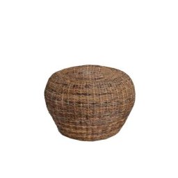 MiaMöbel Rattan Couchtisch 'Haruna' rund Bananenblatt-Geflecht, Rattan Modern