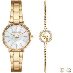 MICHAEL KORS Quarzuhr Pyper, MK1065SET, (Set, 4-tlg., mit Schmuckarmband und passenden Ohrringen)