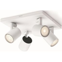 Philips Deckenspot Runner, LED wechselbar, myLiving LED Spot 4flg. 20lm, Weiß