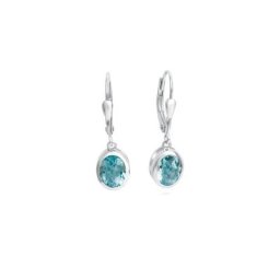 CELESTA Paar Ohrhänger 925 Silber mit echten Blautopasen (beh)