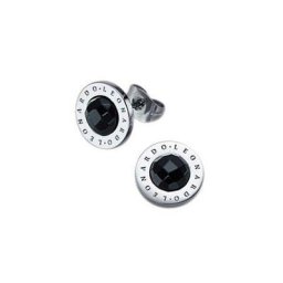 LEONARDO Paar Ohrstecker 010022, schwarz Matrix, mit Glassteinen
