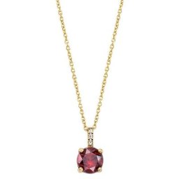 Julie Julsen Gold Kette mit Anhänger JJGNE0900.GN, JJGNE0900.IO, mit Granat oder Iolith und Brillanten