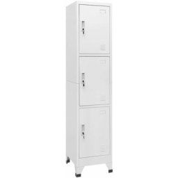 Schließfachschrank mit 3 Fächern 38x45x180 cm Vidaxl Grau