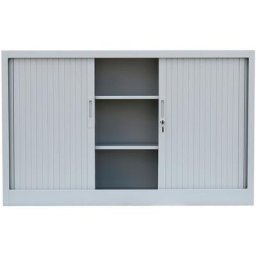 Querrollladenschrank Sideboard 120cm breit Stahl Büro Aktenschrank Rolladenschrank grau (HxBxT)