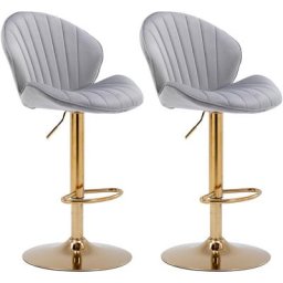 2er Set Barhocker moderner Bistrohocker mit Lehne höhenverstellbar Barstuhl für Kücheninsel, Samt,