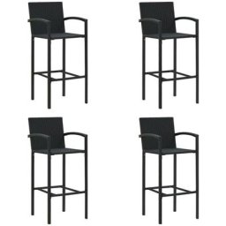 Barhocker 4 Stk. Schwarz Poly Rattan Vidaxl Schwarz
