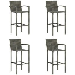 Barhocker 4 Stk. Grau Poly Rattan Vidaxl Grau