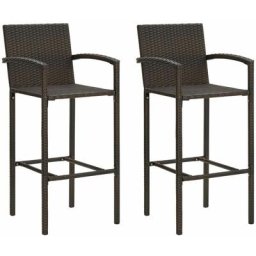 Barhocker 2 Stk. Braun Poly Rattan Vidaxl Braun