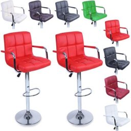 Tresko - 2er Set Barhocker Barstuhl Tresenhocker Küchenhocker Loungesessel Esszimmerstuhl Rot