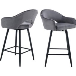 2er Set Barhocker 360°drehbar Barstuhl mit Rückenlehne Thekenhocker mit Metallbeine für