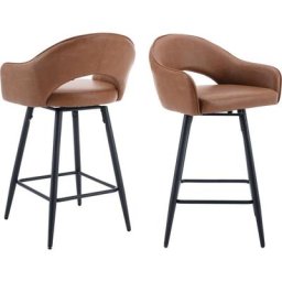 2er Set Barhocker 360°drehbar Barstuhl mit Rückenlehne Thekenhocker mit Metallbeine für