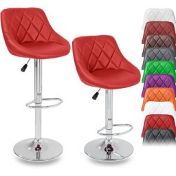 Tresko - 2er Set Barhocker Barstuhl Tresenhocker Küchenhocker Hocker Loungesessel 2x rot