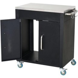 Homcom - Küchenwagen mit Rollen, Servierwagen, Küchenhilfe, Edelstahl, Schwarz, 86 x 50 x 86,5 cm