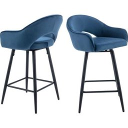 2er Set Barhocker 360°drehbar Barstuhl mit Rückenlehne Thekenhocker mit Metallbeine für