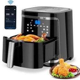 Cube smart- intelligente Heißluftfritteuse, LED-Touchscreen, wlan- Heißluftfritteuse, 7 Programme,