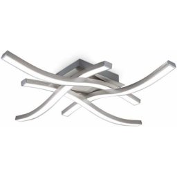 LED Design Deckenlampe Wohnzimmer Deckenleuchte modern Wellenoptik Alu 17 Watt - 50