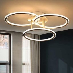 Led Deckenlampe Deckenleuchte Wohnzimmer-Modern Ringe Design Warmweiß Licht 3000K Schlafzimmerlampe