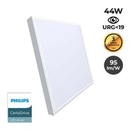 LED-Anbaupanel 60X60cm Slim 44W PHILIPS DRIVER UGR19 mit Montage KIT Lichtfarbe Kaltweiß 6000K